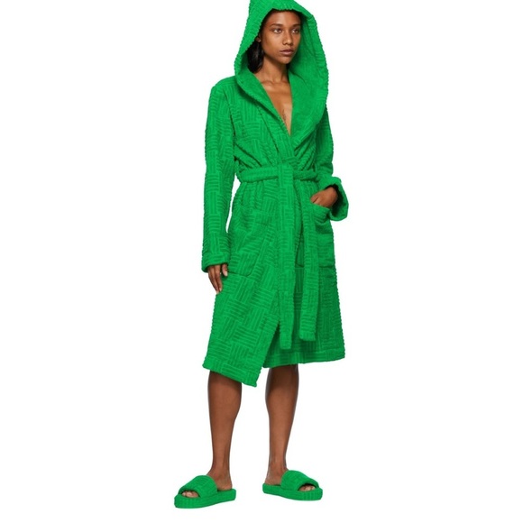 Grass Green Platform Slides Wool Cloth Bottega Veneta Inspired Sandals Shoes - Picture 2 of 11